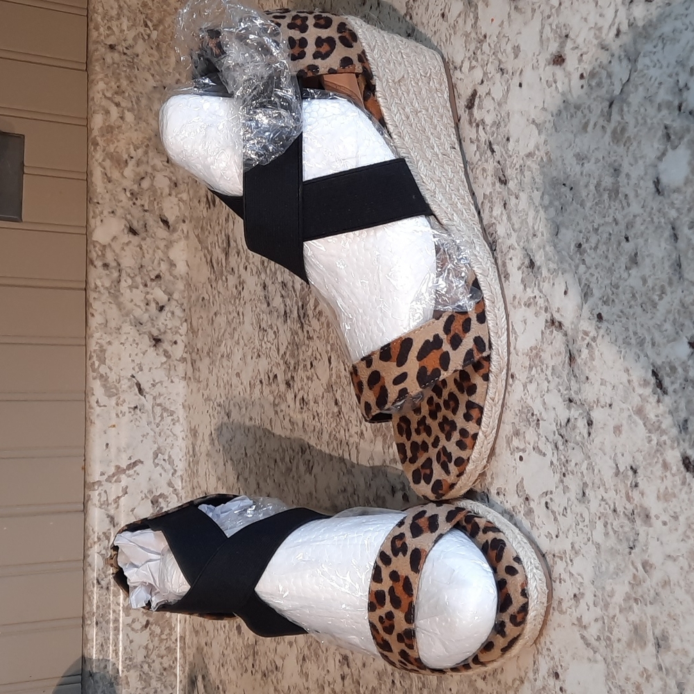 Jolimall leopard espadrille sandals